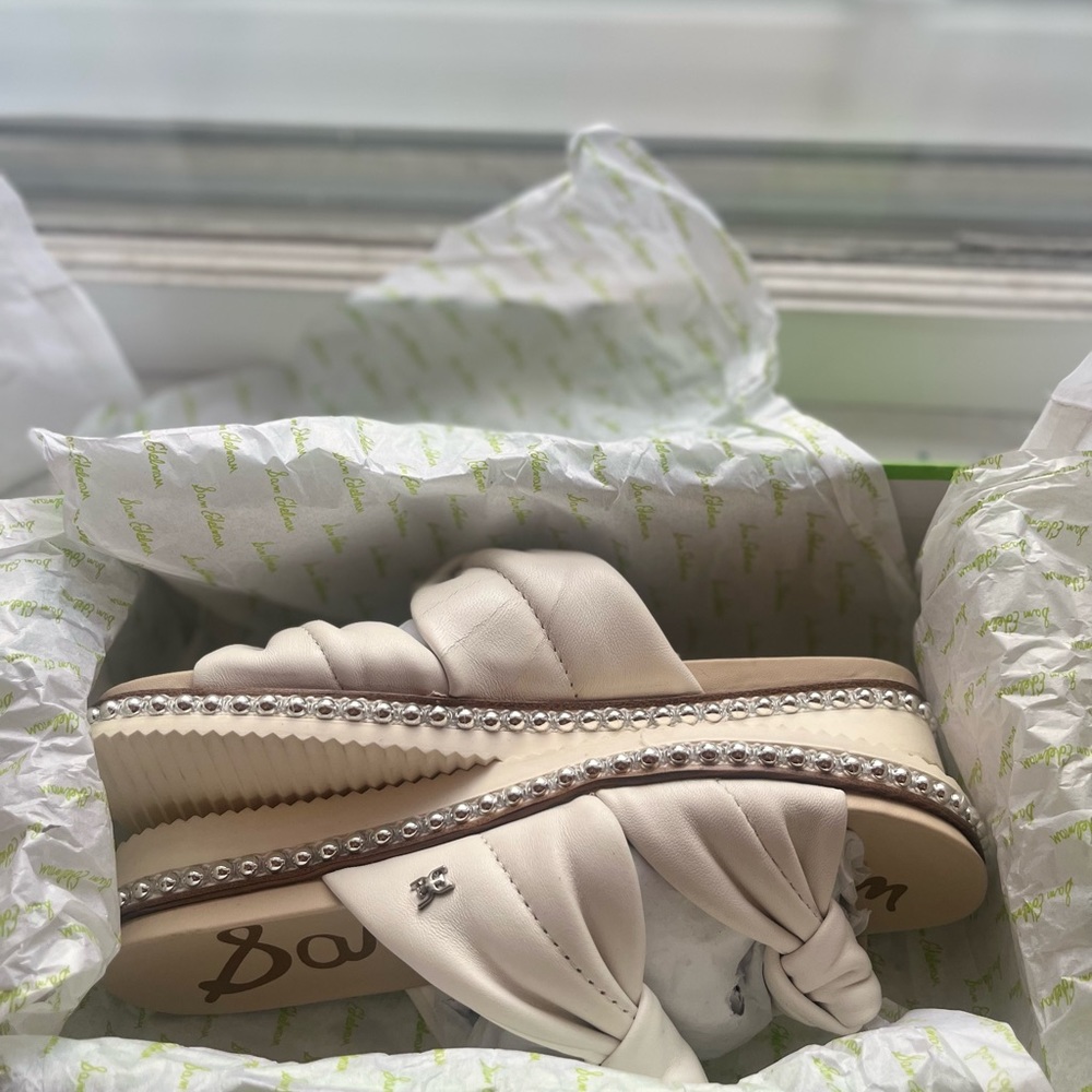 Sam Edelman Alyse White Leather Sandals Size 6 1/2